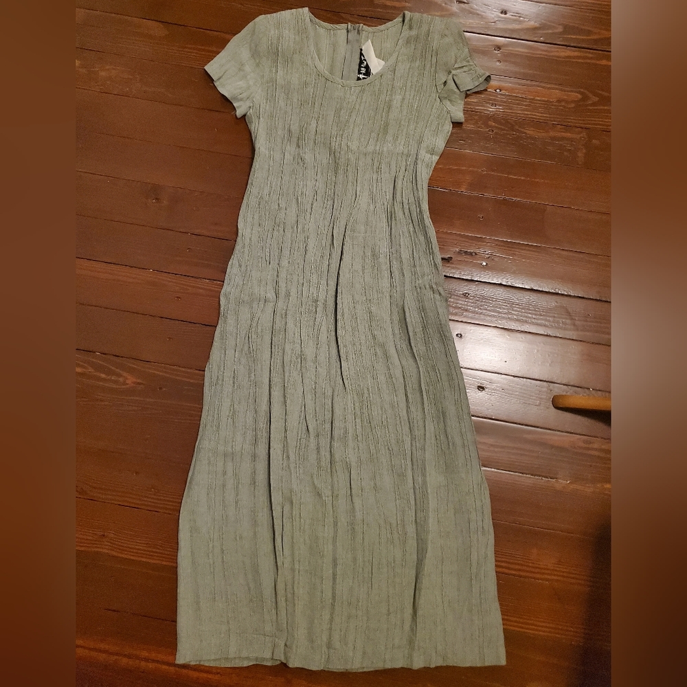 Vintage Olive Sage Green Casual Short sleeve dress size 5/6 All that Jazz